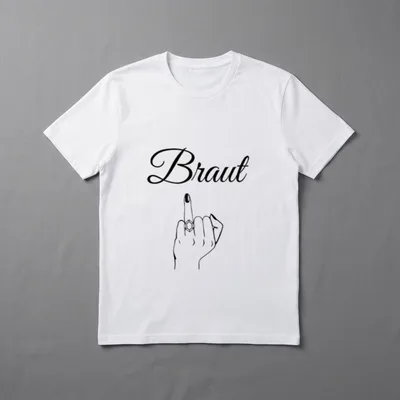 Braut Mittelfinger JGA Lustig T-Shirt – Klassisches T-Shirt in Schwarz
