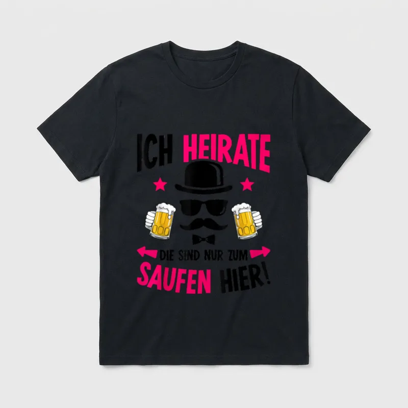 Ich heirate Bräutigam lustiges Junggesellenabschied T-Shirt – Klassisches T-Shirt in Schwarz