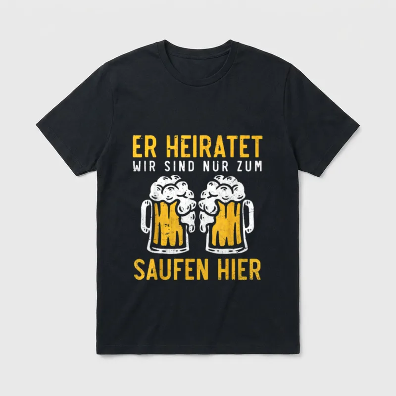 Er heiratet wir sind T-Shirt – Klassisches T-Shirt in Schwarz