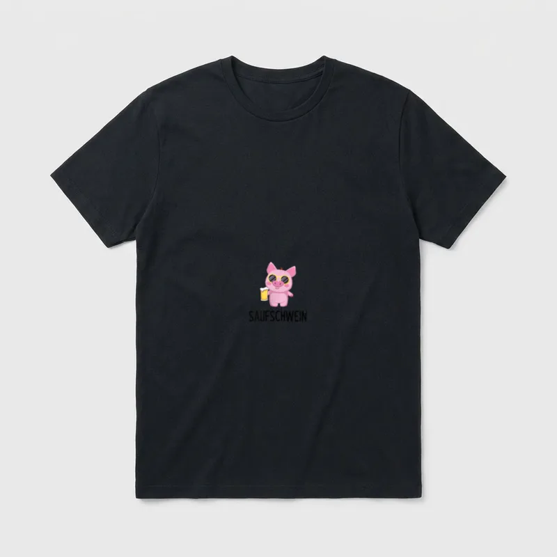 Saufschwein Saufen Feiern Bier T-Shirt – Klassisches T-Shirt in Schwarz