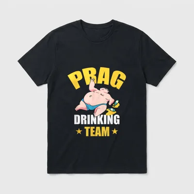 Prag Drinking Team Bier T-Shirt – Klassisches T-Shirt in Schwarz