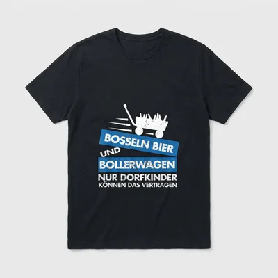 Bosseln Bier und Bollerwagen T-Shirt – Klassisches T-Shirt in Schwarz