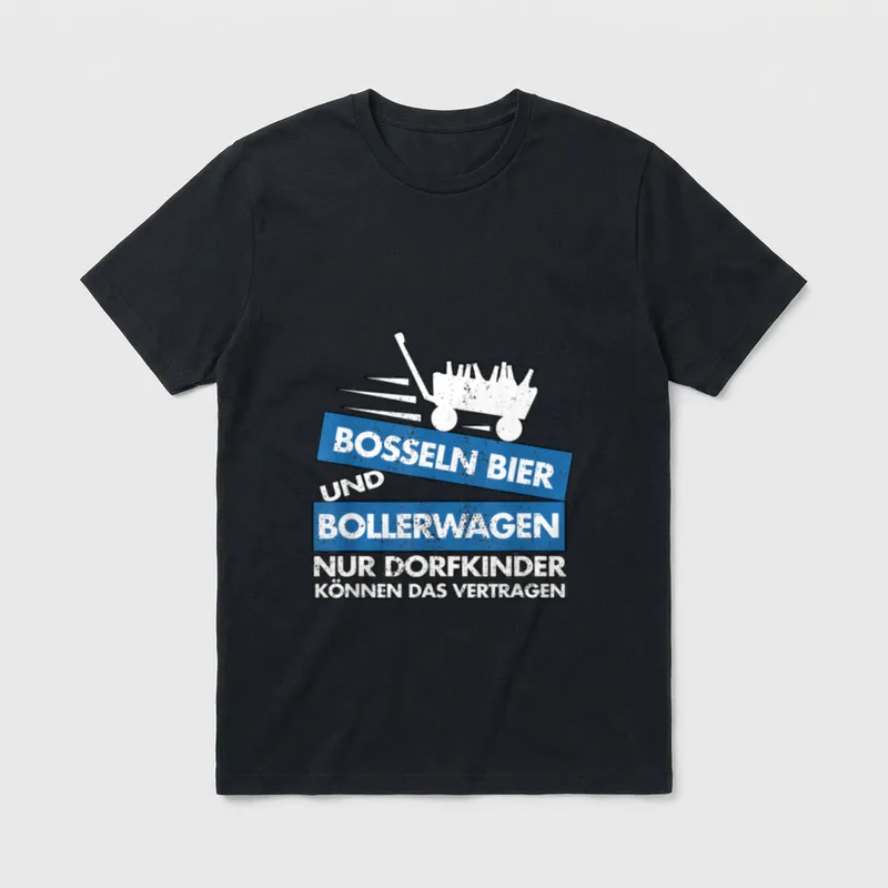 Bosseln Bier und Bollerwagen T-Shirt – Klassisches T-Shirt in Schwarz