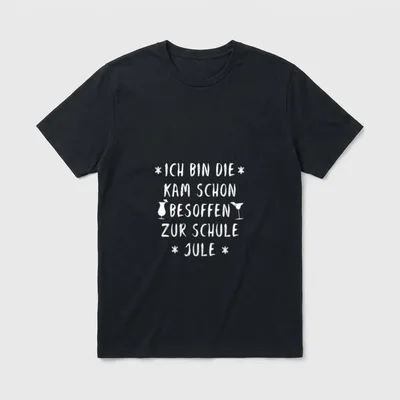 JULE Spruch JULIA Kirmes T-Shirt – Schriftzug „Ich bin die Jule“ mit Cocktailgläsern – Klassisches T-Shirt in Schwarz