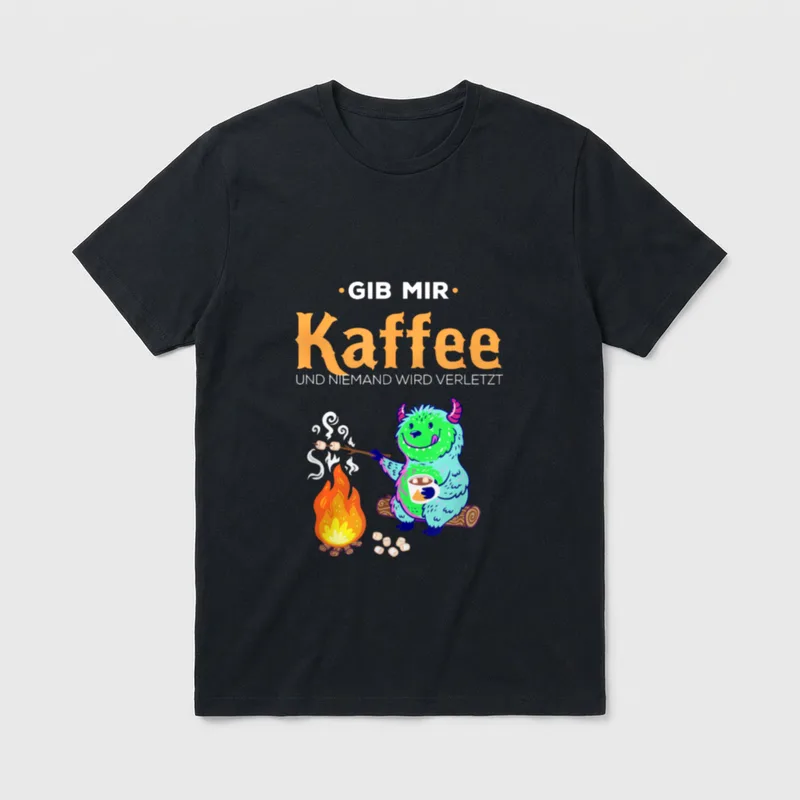 Lustiger Morgenmuffel Spruch Kaffee T-Shirt – Klassisches T-Shirt in Schwarz