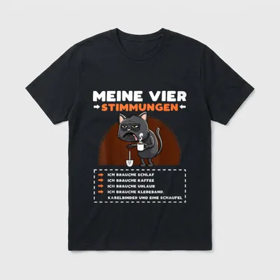 Katze Lustige Sprüche Urlaub Müde T-Shirt – Klassisches T-Shirt in Schwarz