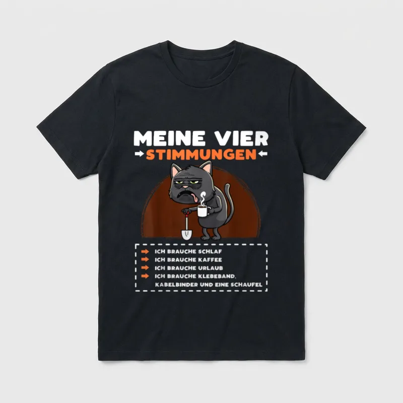 Katze Lustige Sprüche Urlaub Müde T-Shirt – Klassisches T-Shirt in Schwarz