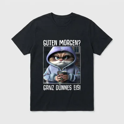 Guten Morgen Ganz dünnes Eis Lustige T-Shirt – Klassisches T-Shirt in Schwarz