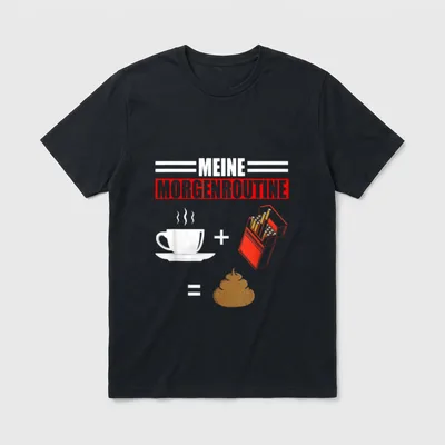 Lustige Morgenroutine Kippen Zigaretten T-Shirt – Klassisches T-Shirt in Schwarz