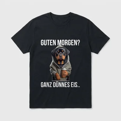Rottweiler Kaffee Spruch T-Shirt – Klassisches T-Shirt in Schwarz