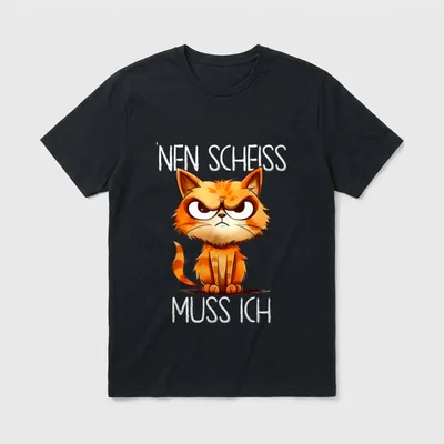 Lustige Katze mit frechem T-Shirt – Klassisches T-Shirt in Schwarz