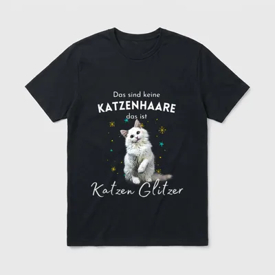 Katzen Glitzer Spruch Katzenhaare T-Shirt – Klassisches T-Shirt in Schwarz