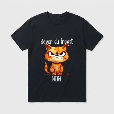 Lustige Katze mit frechem Spruch T-Shirt – Klassisches T-Shirt in Schwarz