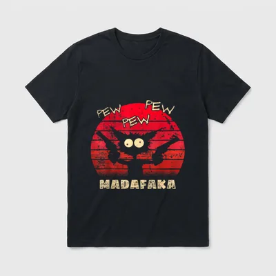 Pew Pew Madafaka lustige T-Shirt – Klassisches T-Shirt in Schwarz