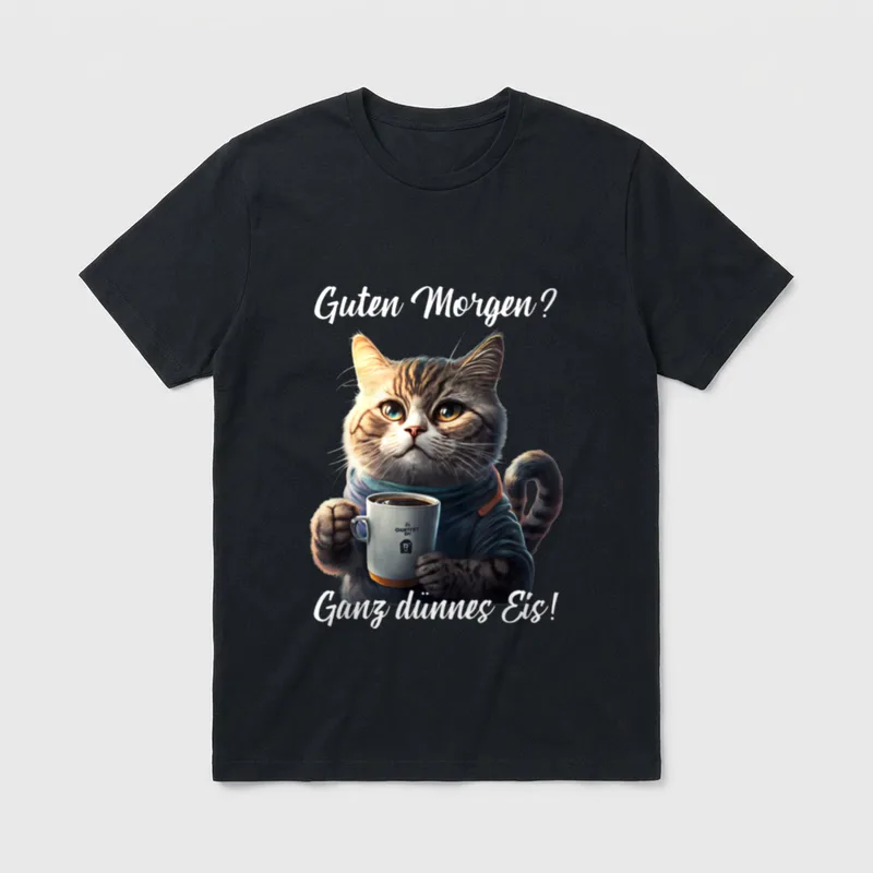 Lustige Katzen Sprüche Guten T-Shirt – Klassisches T-Shirt in Schwarz