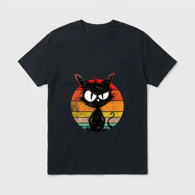 Schwarze Katze Lustig Katzenliebhaber T-Shirt – Klassisches T-Shirt in Schwarz