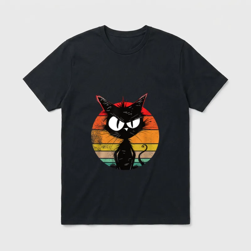 Schwarze Katze Lustig Katzenliebhaber T-Shirt – Klassisches T-Shirt in Schwarz