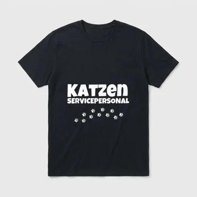 Lustiges Katzen Servicepersonal Katze T-Shirt – Klassisches T-Shirt in Schwarz