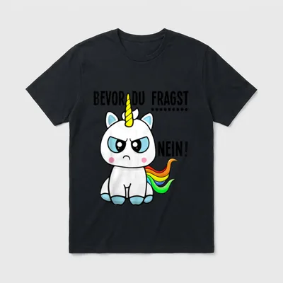 Bevor du fragst Nein Katzen T-Shirt – Klassisches T-Shirt in Schwarz