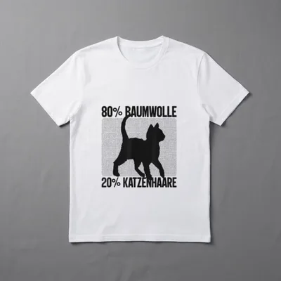 Baumwolle kann jeder lustiger Katzenhaar T-Shirt – Klassisches T-Shirt in Schwarz
