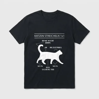 Katzen streicheln 1x1 Katze T-Shirt – Klassisches T-Shirt in Schwarz