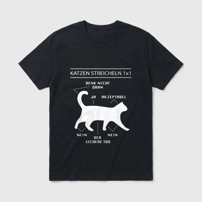 Katzen streicheln 1x1 Katze T-Shirt – Klassisches T-Shirt in Schwarz