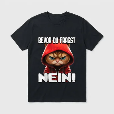 Katze Spruch Lustig I Bevor T-Shirt – Klassisches T-Shirt in Schwarz