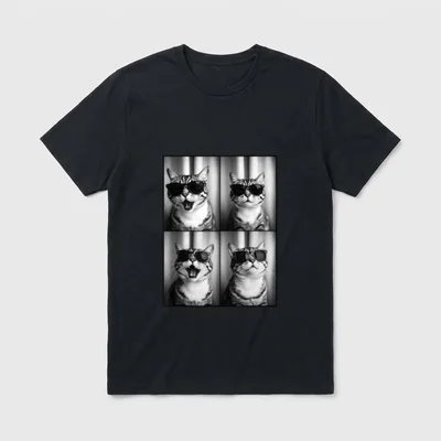 Lustige Katze Selfie Photobooth T-Shirt – Klassisches T-Shirt in Schwarz