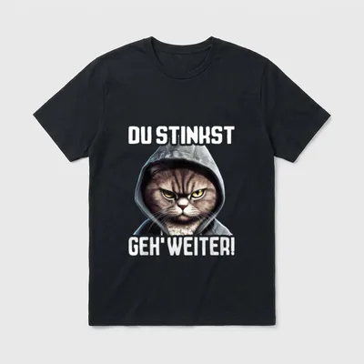 Katze Spruch Lustig I Katze Du T-Shirt – Klassisches T-Shirt in Schwarz