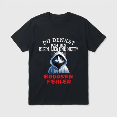 Du Denkst Ich Bin Katzen T-Shirt – Klassisches T-Shirt in Schwarz