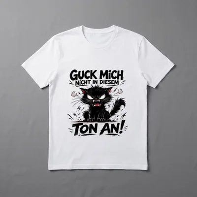 Guck Mich Nicht Katzen T-Shirt – Klassisches T-Shirt in Schwarz