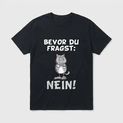 Ironische Katze T-Shirt – Klassisches T-Shirt in Schwarz