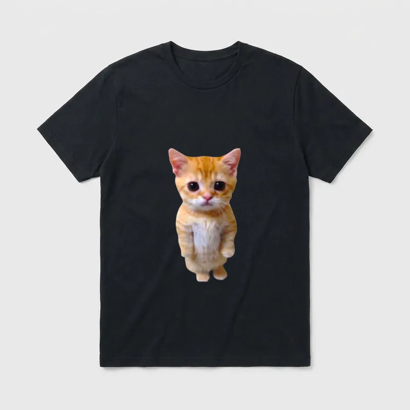 I Heart EL Gato T-Shirt – Kleines rötliches Kätzchen mit großen traurigen Augen – Klassisches T-Shirt in Schwarz