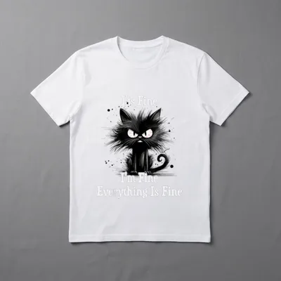 It's Fine I'm Fine T-Shirt – Klassisches T-Shirt in Schwarz