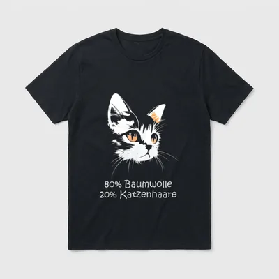 80% Baumwolle 20% Katzenhaare Cat T-Shirt – Klassisches T-Shirt in Schwarz