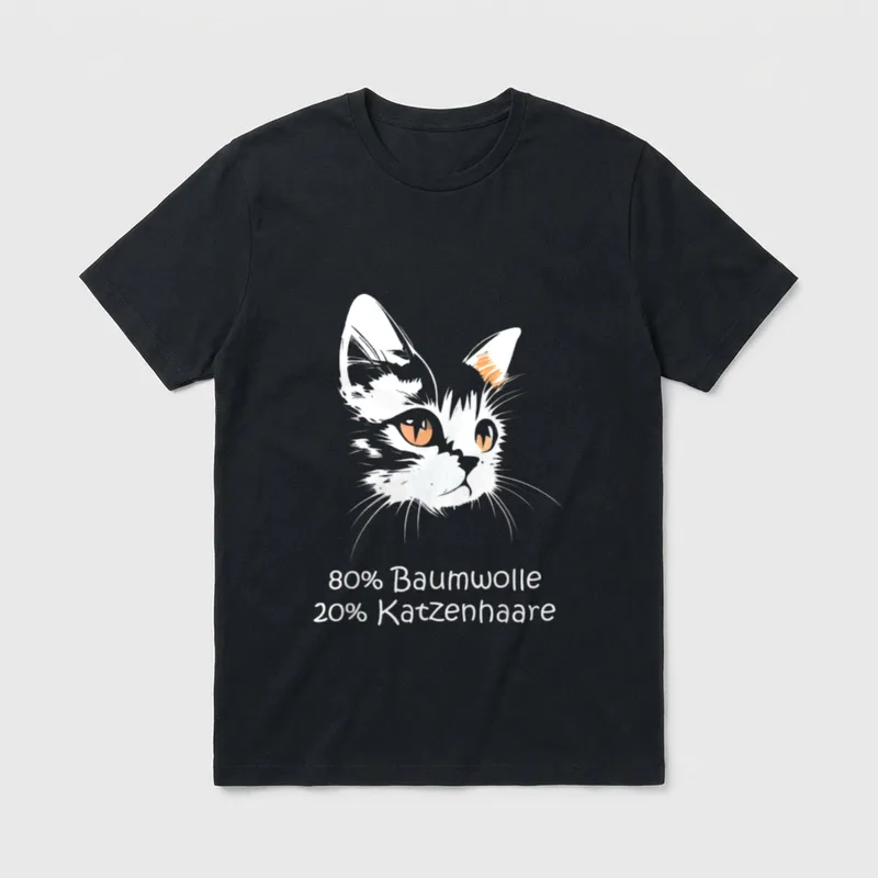 80% Baumwolle 20% Katzenhaare Cat T-Shirt – Klassisches T-Shirt in Schwarz