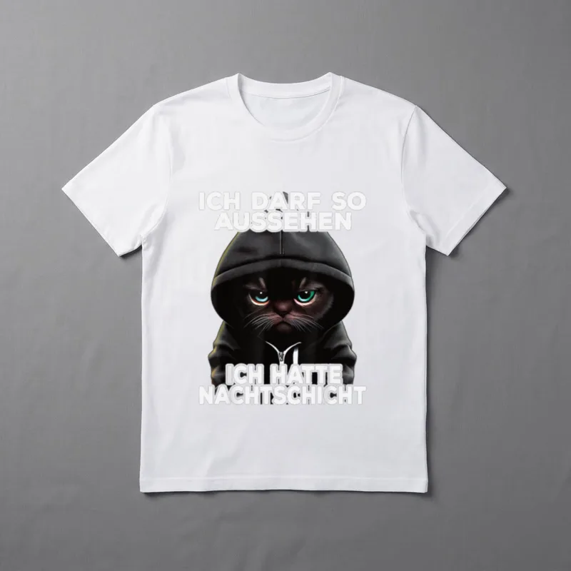 Lustige Katze I Ich T-Shirt – Klassisches T-Shirt in Schwarz