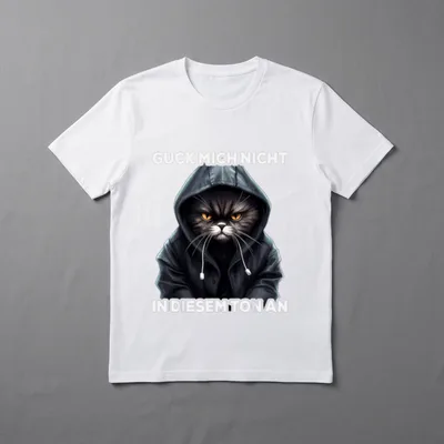 Spruch Katze I guck T-Shirt – Klassisches T-Shirt in Schwarz
