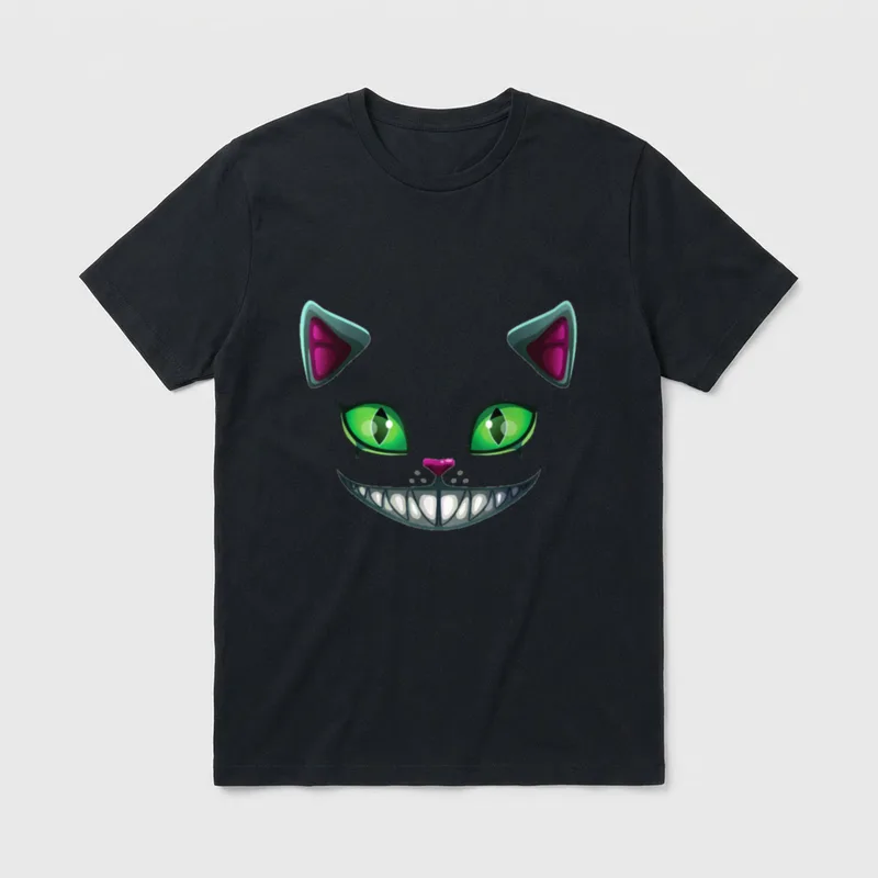 Grinsekatze Lustig grinsende Katze T-Shirt – Klassisches T-Shirt in Schwarz