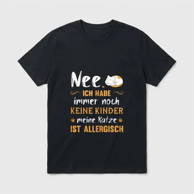 Lustiges Katzen Spruch Katzenhalterin T-Shirt – Klassisches T-Shirt in Schwarz