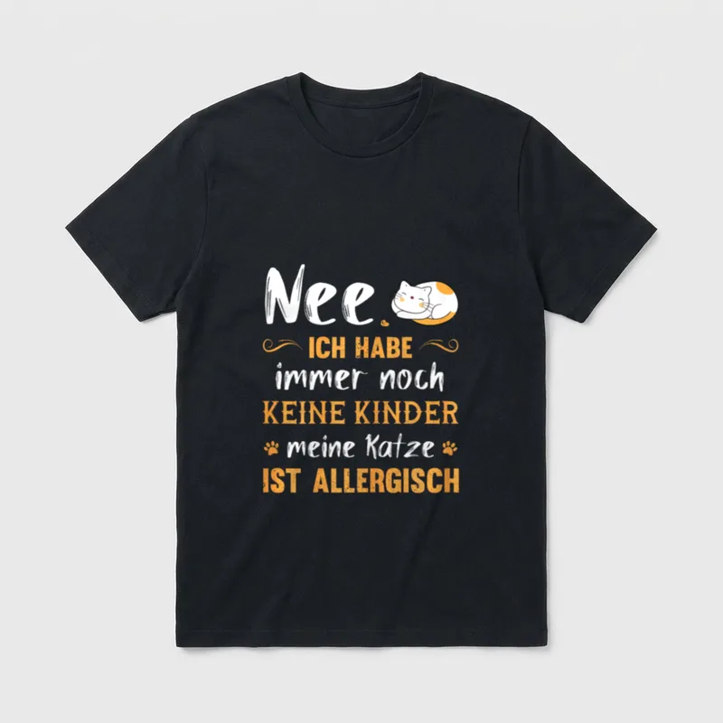 Lustiges Katzen Spruch Katzenhalterin T-Shirt – Klassisches T-Shirt in Schwarz