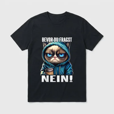 Katze Spruch Lustig I Bevor Du T-Shirt – Klassisches T-Shirt in Schwarz
