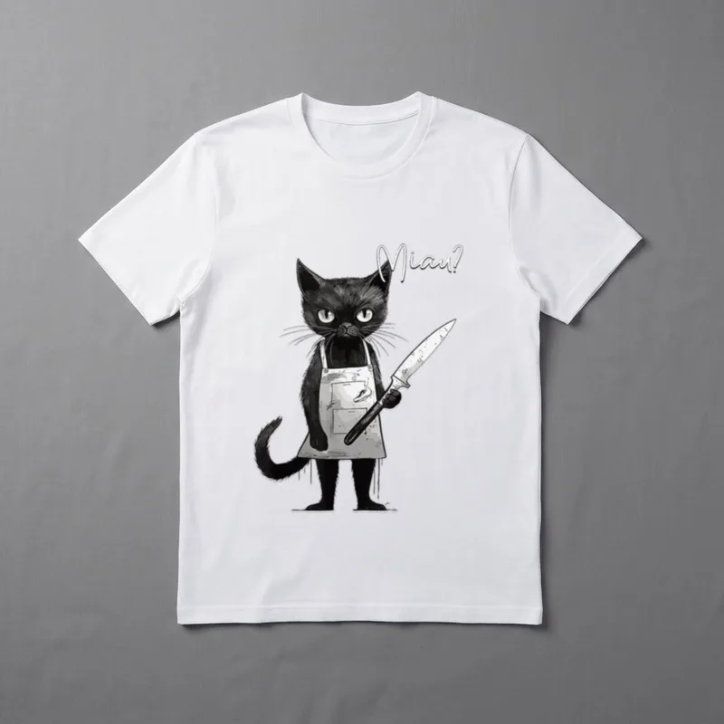 MIAU Katze Lustig lustiges Katzenmotiv I T-Shirt – Klassisches T-Shirt in Schwarz