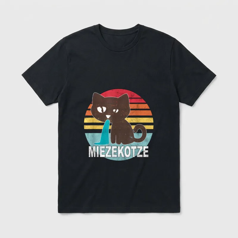 Katzen Design Miezekotze witzige T-Shirt – Klassisches T-Shirt in Schwarz