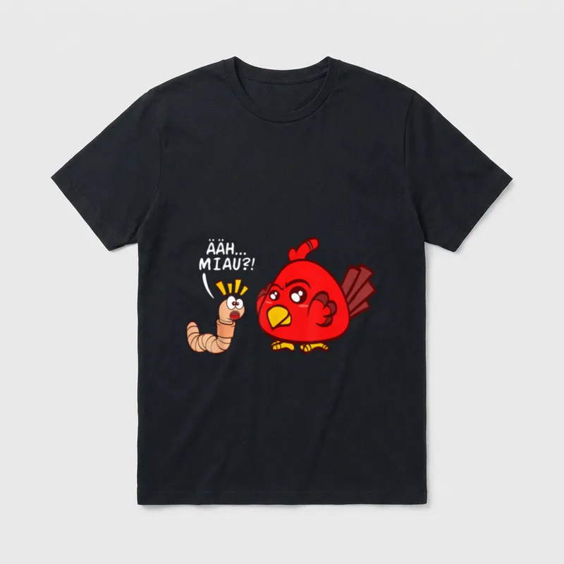 Lustiges Vogel Wurm Ähh T-Shirt – Klassisches T-Shirt in Schwarz