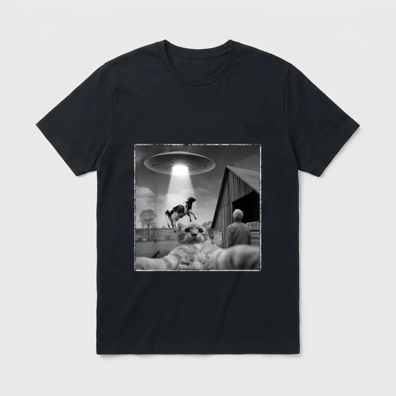 Katzen Männer Frauen Verschwörungstheorie T-Shirt – Klassisches T-Shirt in Schwarz