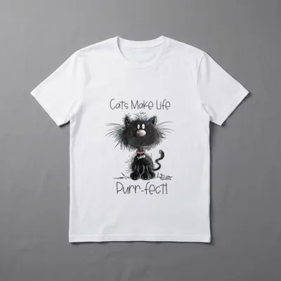 Drollige Katze Mit Spruch T-Shirt – Klassisches T-Shirt in Schwarz