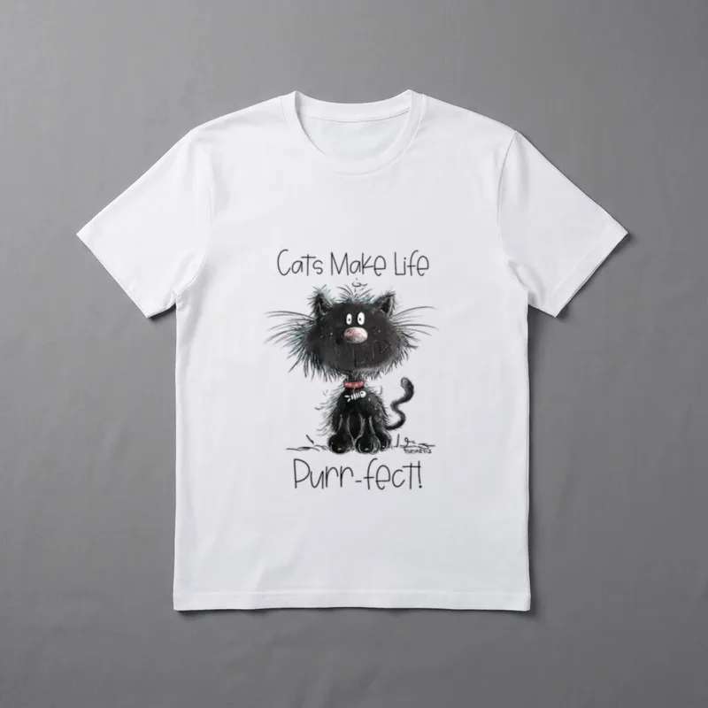 Drollige Katze Mit Spruch T-Shirt – Klassisches T-Shirt in Schwarz