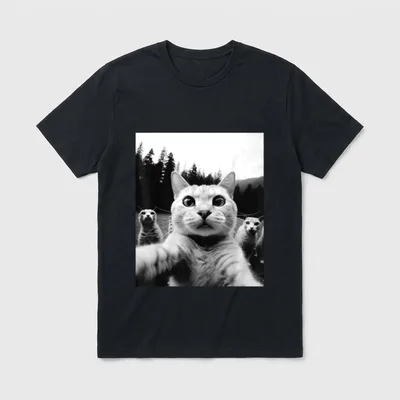 Katzen Lustig Katze Selfie T-Shirt – Klassisches T-Shirt in Schwarz