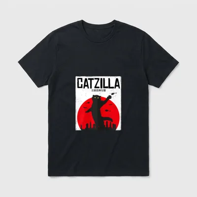 Catzilla Katzen Kater Kätzchen T-Shirt – Klassisches T-Shirt in Schwarz